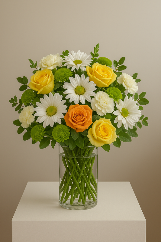 arranglement cylinder vase